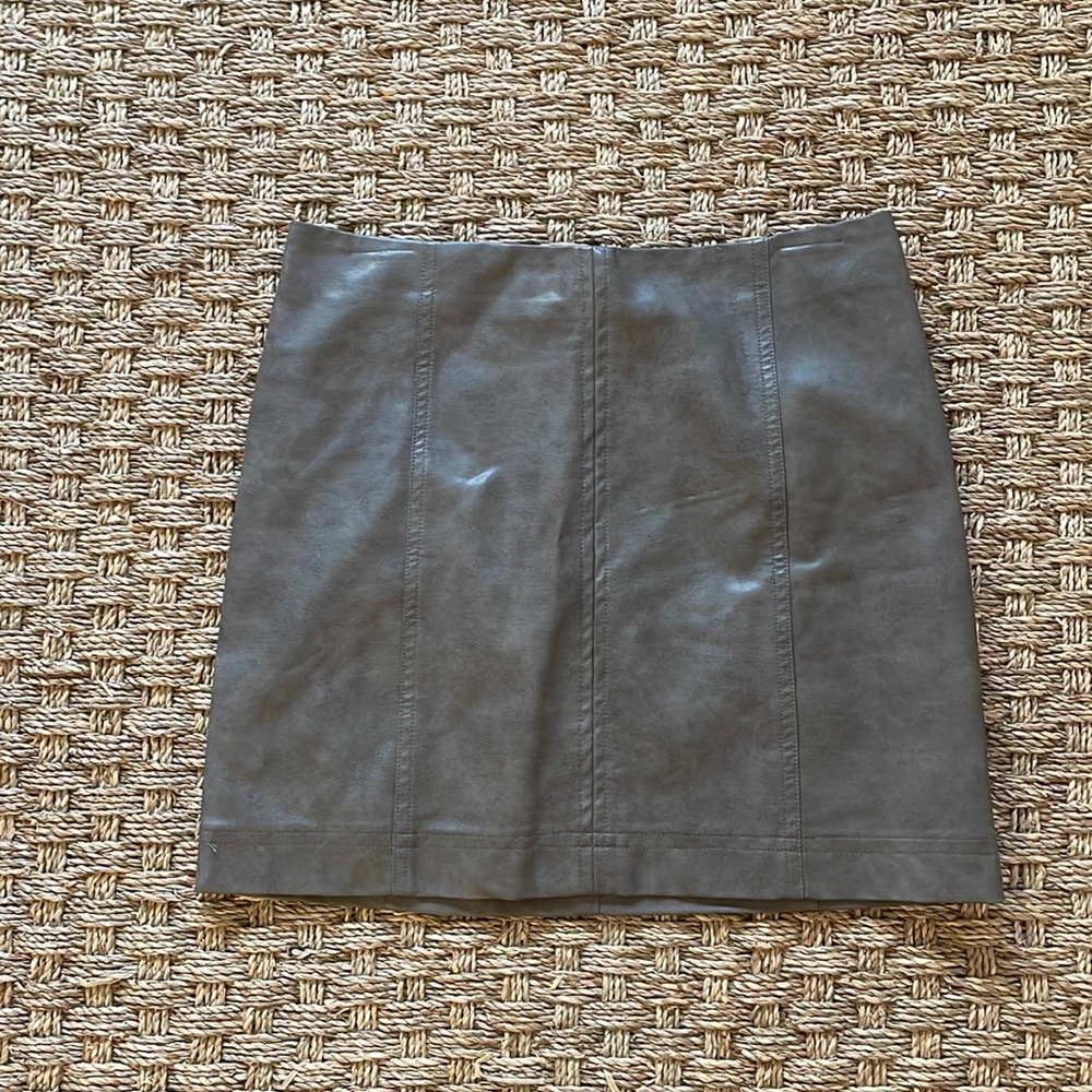 Taupe faux leather mini skirt, size Medium